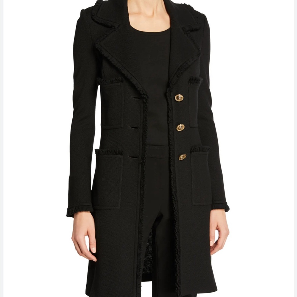 Beautiful St John Knit, coat. Wear dressed over a gown or paired with jeans.